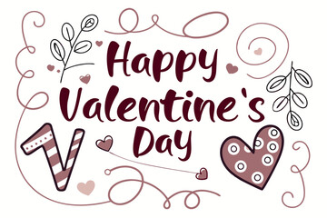 Obraz premium Happy Valentine's Day Typography Design