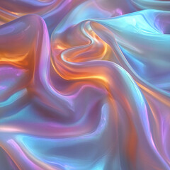 Obraz premium Iridescent fabric flowing, abstract background, texture design