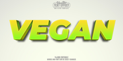 Vegan editable text effect, customizable food and healthy 3d font style
