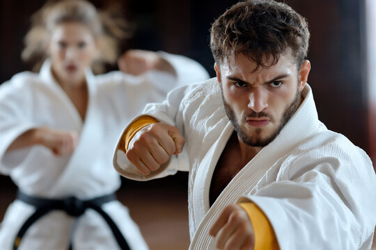 martial artist sparring with a partner