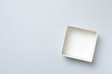 Open box on gray background
