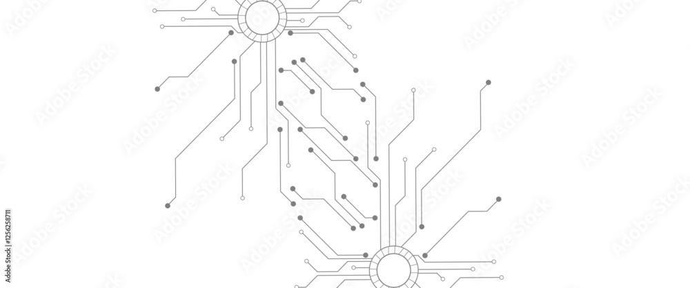 Poster Digital technology futuristic internet network speed connection white background.