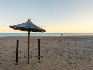 Soporte para bicicletas en la playa de Benalmádena, Málaga