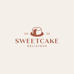 Minimalist hand drawn cake shop logo design