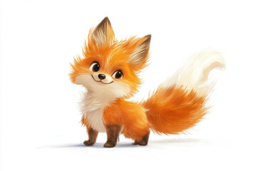 Obraz premium A fluffy baby fox with a playful expression Generative AI 