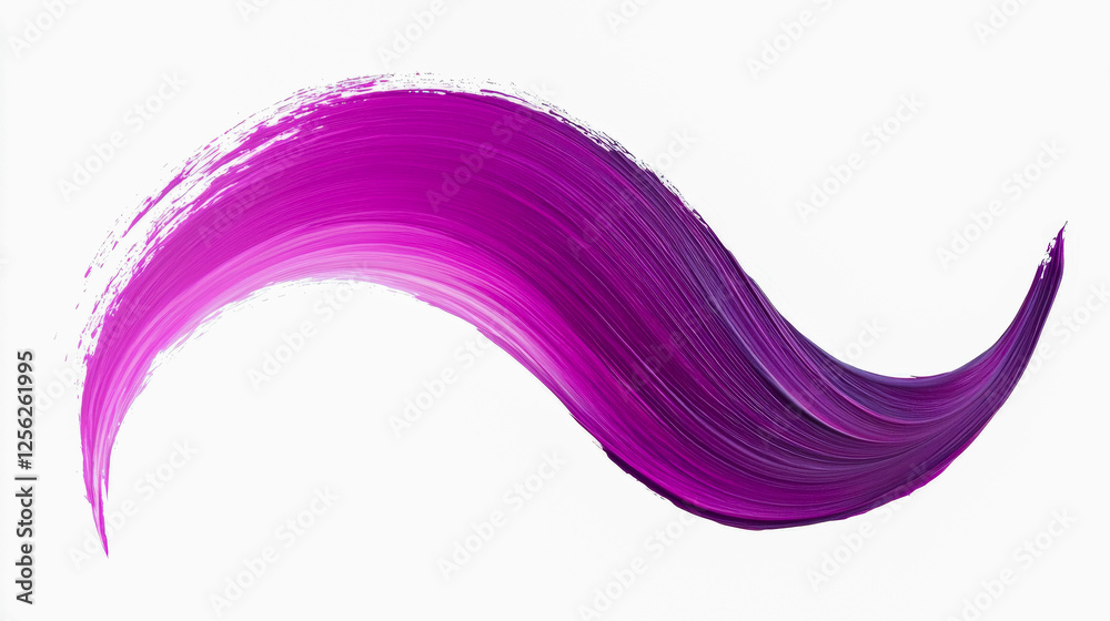 Poster a vibrant purple brushstroke swirls elegantly on a white canvas, showcasing an artistic flair and cr