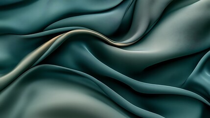 Obraz premium Teal silk waves, abstract background