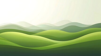 Obraz premium Rolling Green Hills Under a Bright Sky