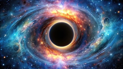 Obraz premium Black Hole in Space, Cosmic Phenomena, Nebula, Galaxy, Stars