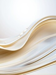 Elegant Cream Liquid Wave - Abstract of flowing cream liquid, creating elegant waves and droplets. Perfect for beauty, cosmetic, or luxury branding