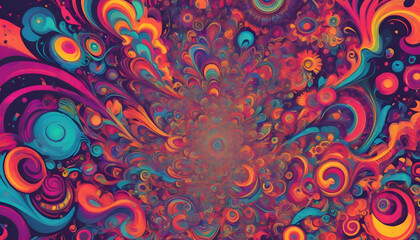 Fototapeta premium An Abstract Colorful Psychedelic Background
