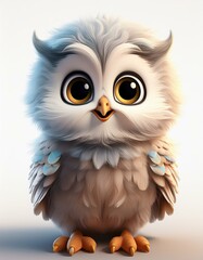 Niedliche Eule, wei&szlig;er Hintergrund