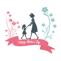 Happy Mother'Day Simple Style White Background