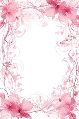 Wedding postcard design featuring delicate blush pink floral elements for romantic invitations