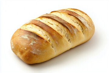 Copy of sourdough bread isolated on a white background, crusty bread loaf