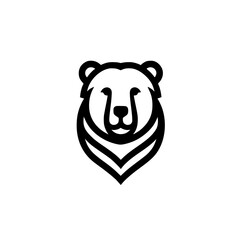 Minimalist Bear Head: A sleek, vector-based illustration of a bear's head, featuring clean lines and a modern, graphic style.