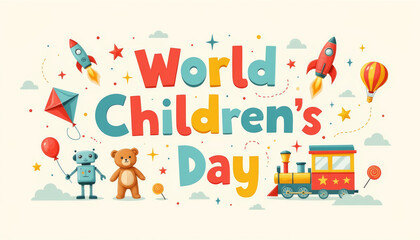 Fototapeta premium Colorful illustration for World Children's Day celebration