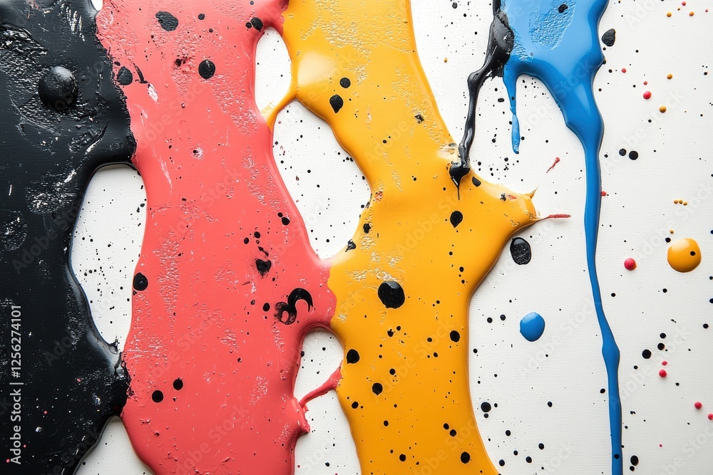Aufkleber Vivid splashes of paint in vibrant colors create a dynamic and artistic abstract background for creative projects and designs.