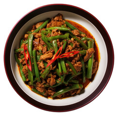 PNG Food curry plate green.