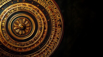 Obraz premium Ornate golden ceiling detail, dark background