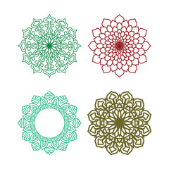 Ornamental mandala with color desgin