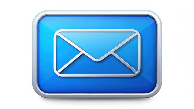 Blue Email Icon on White Background