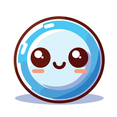 Fototapeta premium Cute Kawaii Happy Face Cartoon Emoji in a Glossy Vector Illustration