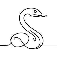 Fototapeta premium Elegant Snake in One Line Art Minimalistic Animal Illustration for Contemporary Designs