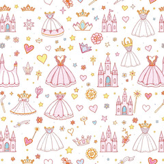 seamless pattern with wedding accessories