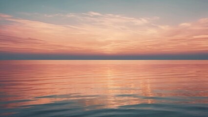 Obraz premium Vast ocean under a pastel sunset, with soft gradient colors reflecting on the water's surface