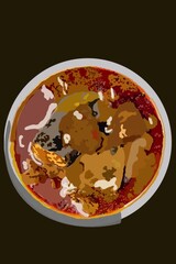 Palm nut soup black background 