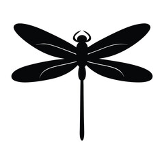 A dragonfly vector silhouette illustration on a white background
