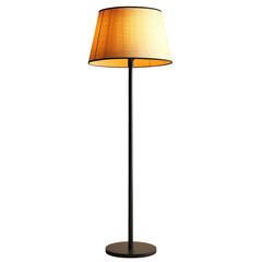 Elegant Modern Floor Lamp with Warm Shade on a white background.