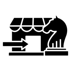 Market Entry Strategy Glyph Icon