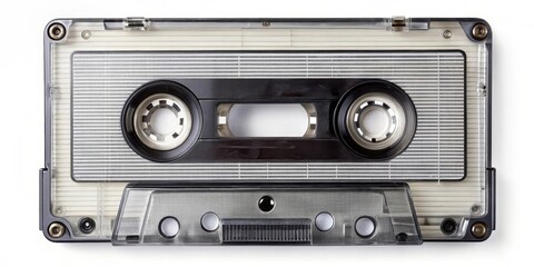 Naklejka premium Cassette Tape on White Background