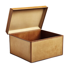 Elegant Open Storage Box for Your Treasures on white background