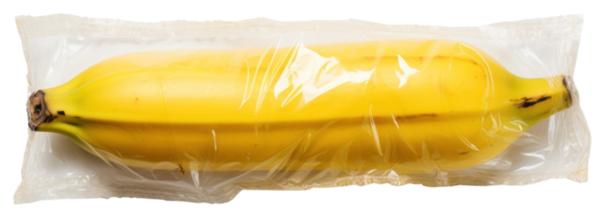 PNG Plastic wrapping over a rotten banana food white background freshness.