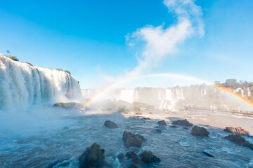 View of the Iguazu Falls, border between Brazil and Argentina.