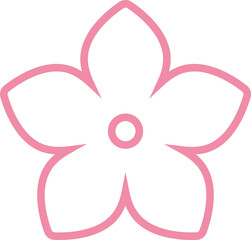 Cherry Peach plum Blossom flower spring flowers flat icon set for apps websites or print