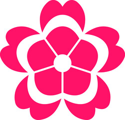 Cherry Peach plum Blossom flower spring flowers flat icon set for apps websites or print