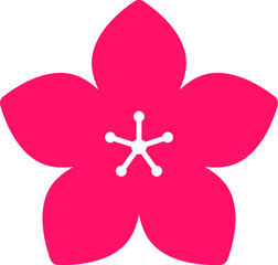 Cherry Peach plum Blossom flower spring flowers flat icon set for apps websites or print