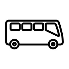 Shuttle Bus  Vector Line Icon Design