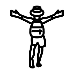 Tourist  Vector Line Icon Design