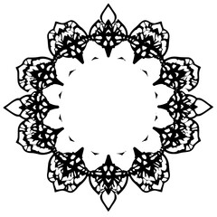 Black and White Floral Mandala.