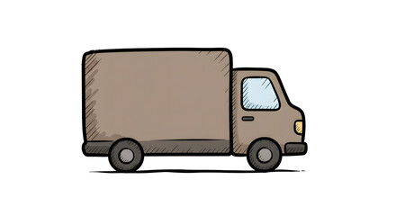 Cartoon Delivery Truck Illustration for Kids' Books and Transportation Concepts. Generative AI