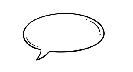 Hand-Drawn Speech Bubble on White Background for Communication Concepts. Generative AI