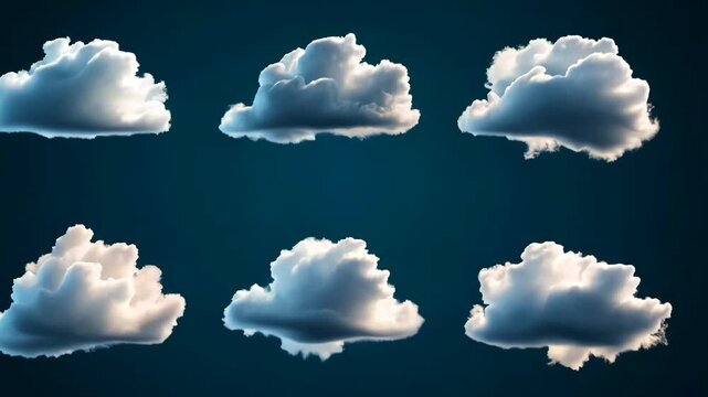 Different types of clouds in a clear sky