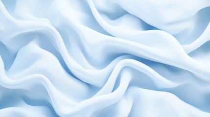 Obraz premium Soft Blue Silk Drape Texture - Elegant, flowing light blue silk fabric with soft waves and folds. Perfect for backgrounds or textile designs