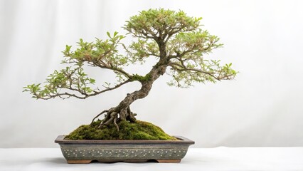 Bonsai Tree on White Background