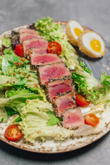 Tuna salad at the table 